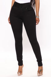 Sneak A Peek Booty Lifting Skinny Jeans - Black Ins Street